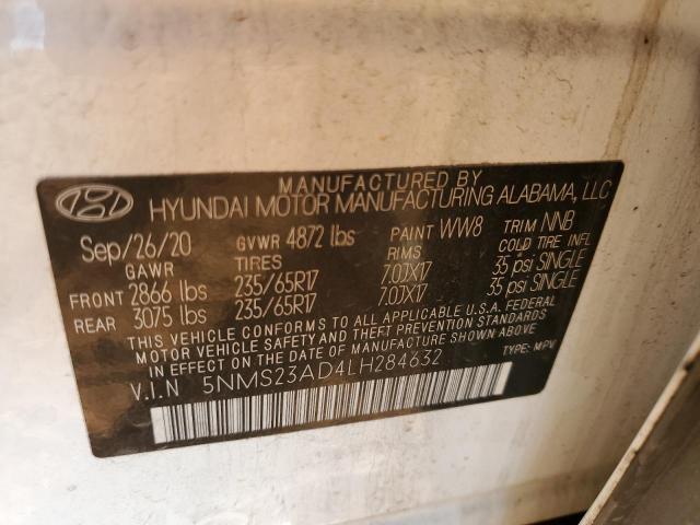 2020 HYUNDAI SANTA FE S - 5NMS23AD4LH284632