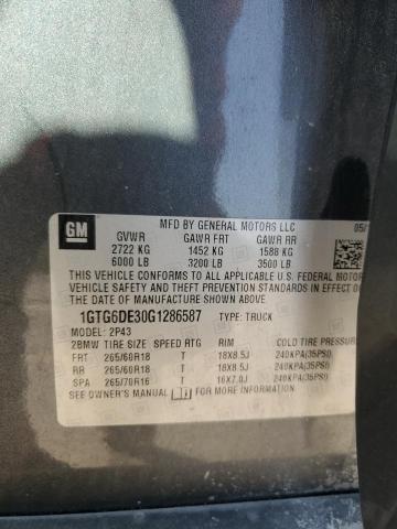 2016 GMC CANYON SLT 1GTG6DE30G1286587