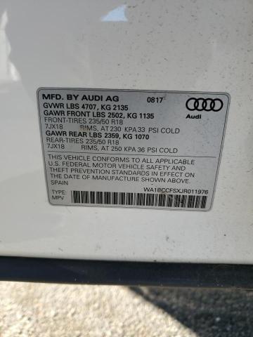 VIN WA1BCCFSXJR011976 2018 Audi Q3, Premium no.12