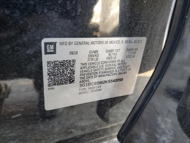 2019 CHEVROLET CRUZE LS - 3G1BC6SM2KS540098
