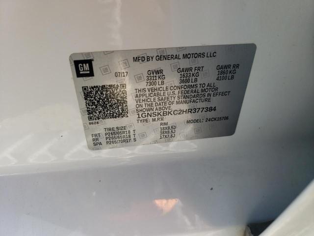 2017 CHEVROLET TAHOE K150 - 1GNSKBKC2HR377384