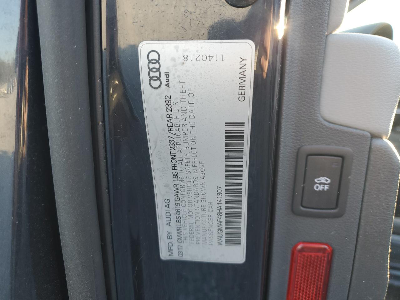 Lot #3008227540 2017 AUDI A4 ULTRA P