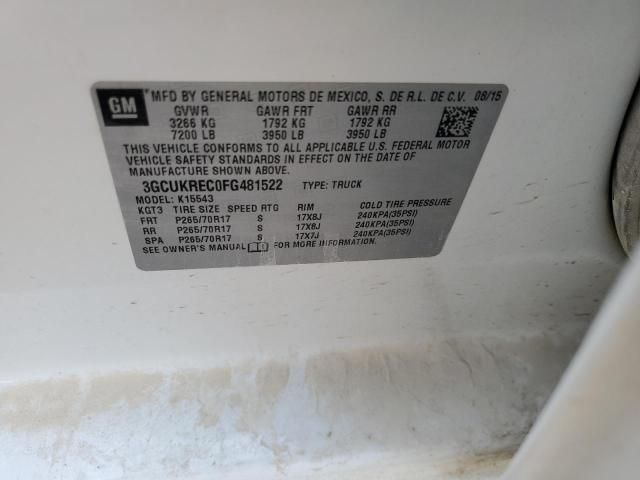 2015 CHEVROLET SILVERADO - 3GCUKREC0FG481522