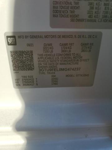 2021 GMC SIERRA K15 - 3GTU9FEL0MG474237