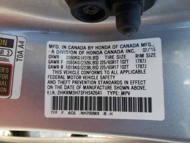 VIN 2HKRM3H73FH542641 2015 Honda CR-V, Exl no.14