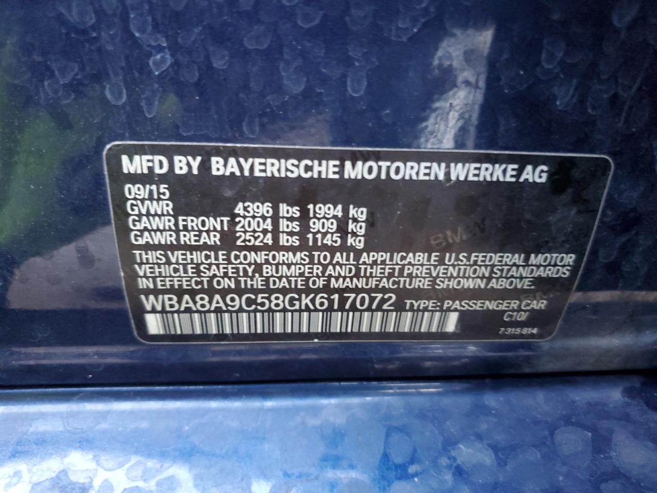 Lot #2996621532 2016 BMW 320 I