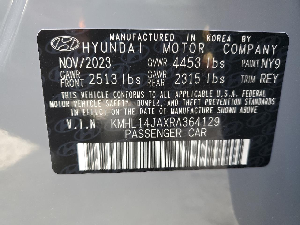 Lot #2976471020 2024 HYUNDAI SONATA SEL