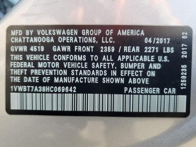 2017 VOLKSWAGEN PASSAT SE - 1VWBT7A38HC069642