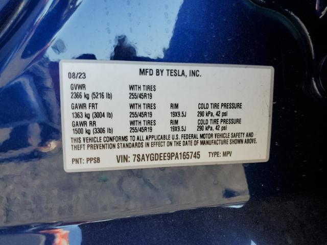 VIN 7SAYGDEE9PA165745 2023 Tesla MODEL Y no.14