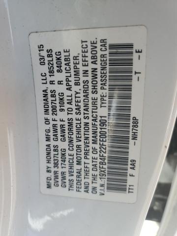 2015 HONDA CIVIC HYBR - 19XFB4F22FE001901