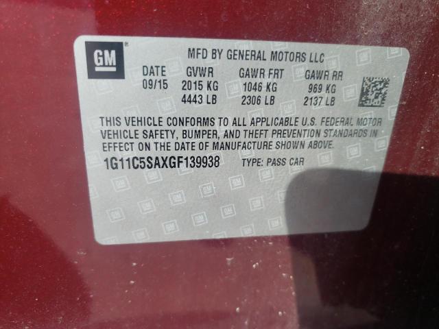 2016 CHEVROLET MALIBU LIM - 1G11C5SAXGF139938
