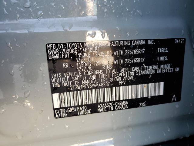 VIN 2T3W1RFV5MW148337 2021 Toyota RAV4, Xle no.14