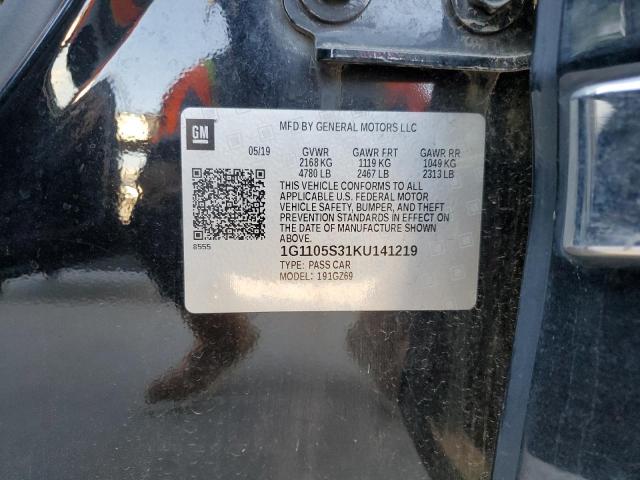 2019 CHEVROLET IMPALA LT1 1G1105S31KU141219