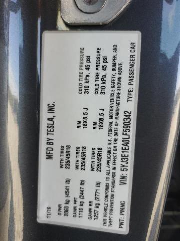 2020 TESLA MODEL 3 - 5YJ3E1EA0LF590342