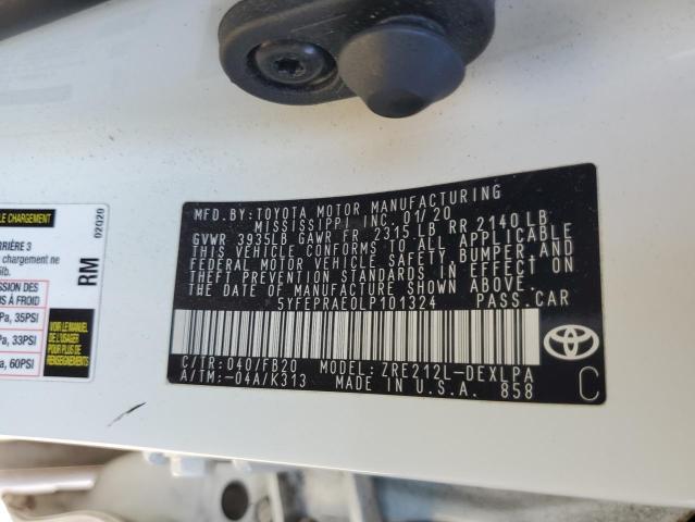 2020 TOYOTA COROLLA LE - 5YFEPRAE0LP101324