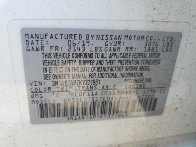 VIN 3N1AB7AP7KY377861 2019 NISSAN SENTRA no.12