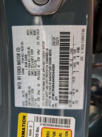 2022 FORD BRONCO SPO - 3FMCR9B64NRD64689