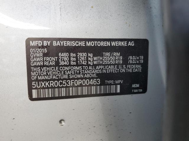2015 BMW X5 XDRIVE3 - 5UXKR0C53F0P00463