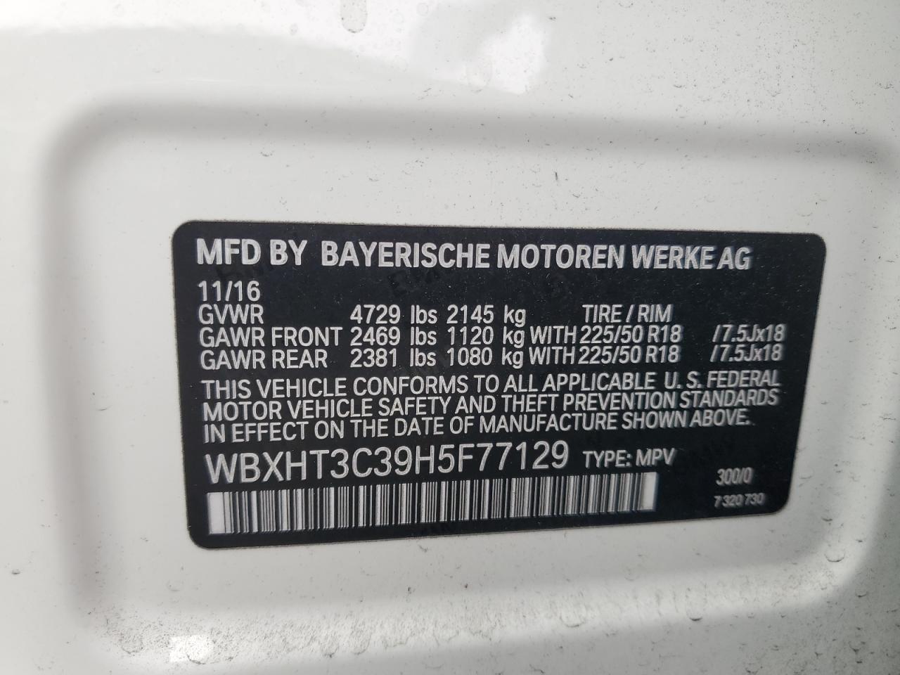 Lot #2938002845 2017 BMW X1 XDRIVE2