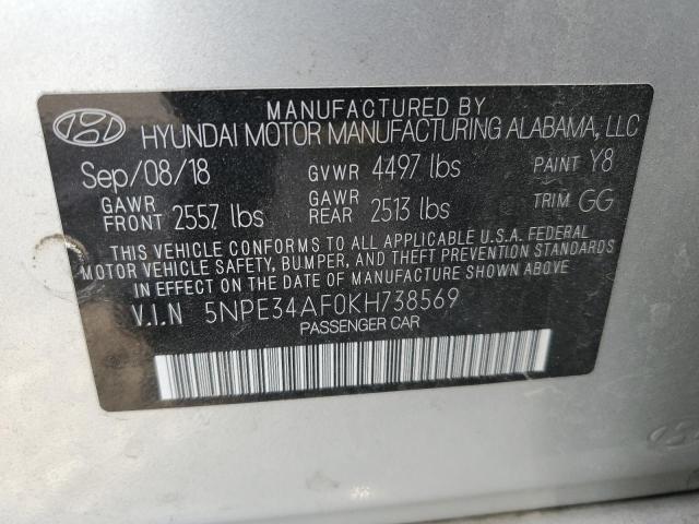 2019 HYUNDAI SONATA LIM - 5NPE34AF0KH738569