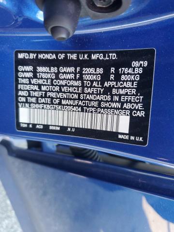 SHHFK8G75KU205404 2019 HONDA CIVIC