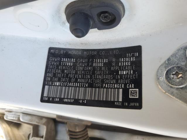 JHMFC1F34KX002724 2019 HONDA CIVIC