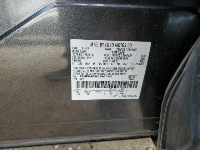 VIN 2FMPK4G98LBA24341 2020 Ford Edge, SE no.12