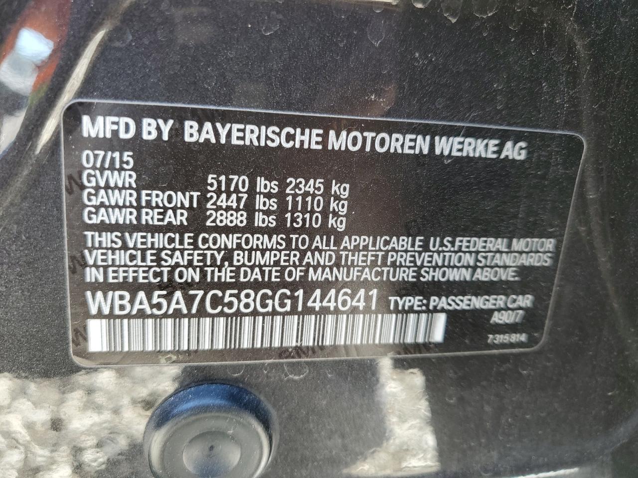 Lot #2996288817 2016 BMW 528 XI