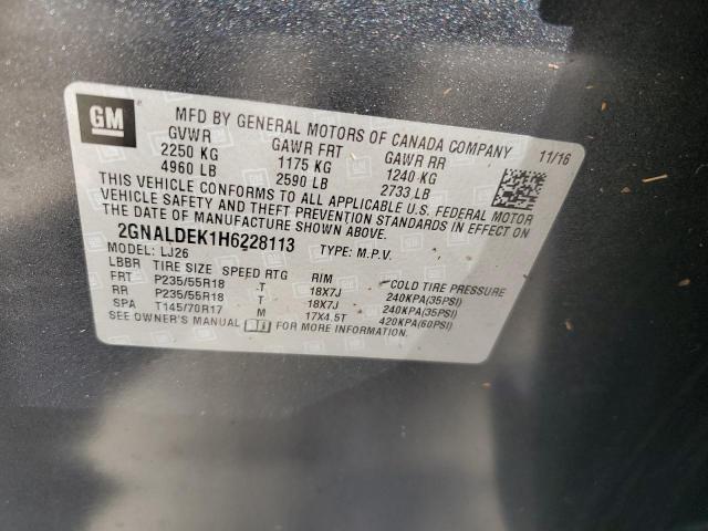 2017 CHEVROLET EQUINOX PR - 2GNALDEK1H6228113