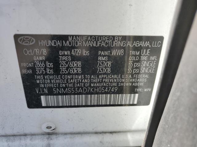 2019 HYUNDAI SANTA FE L - 5NMS53AD7KH054749