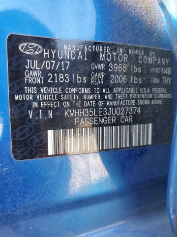 VIN KMHH35LE3JU027374 2018 Hyundai Elantra no.12