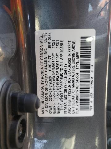 VIN 2HKRM3H74GH545534 2016 Honda CR-V, Exl no.13