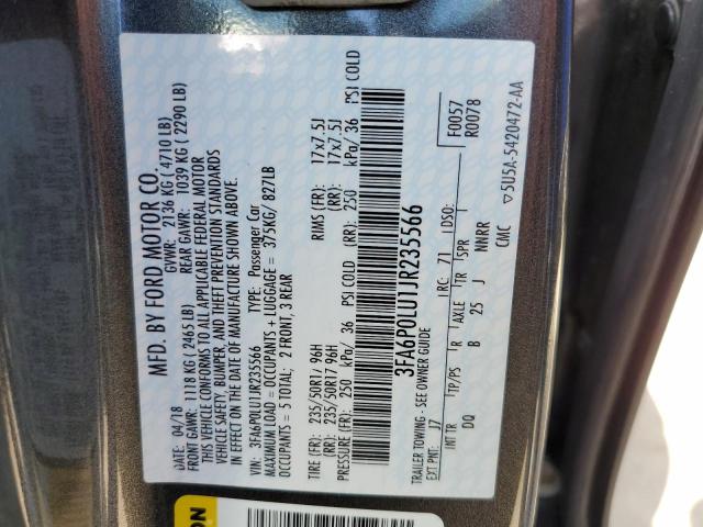 VIN 3FA6P0LU1JR235566 2018 Ford Fusion, Se Hybrid no.13