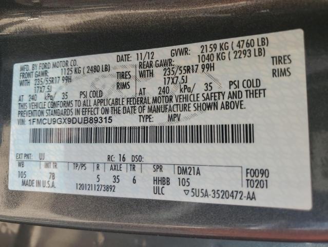 VIN 1FMCU9GX9DUB89315 2013 Ford Escape, SE no.13