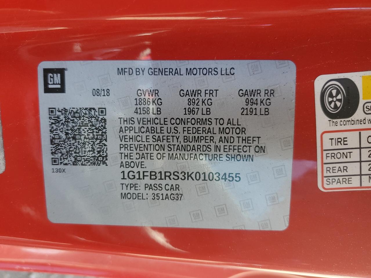 Lot #2940721294 2019 CHEVROLET CAMARO LS