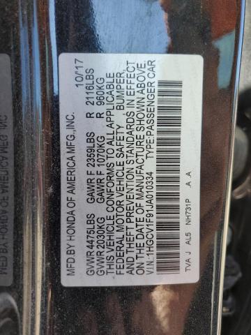 VIN 1HGCV1F91JA010334 2018 Honda Accord, Touring no.13