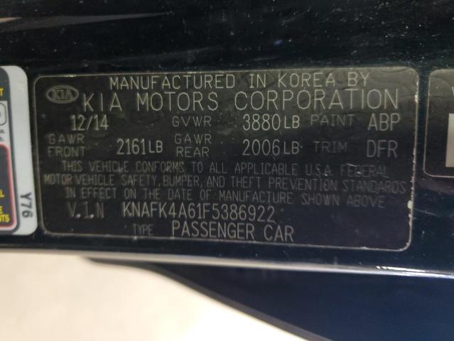 VIN KNAFK4A61F5386922 2015 KIA Forte, LX no.12