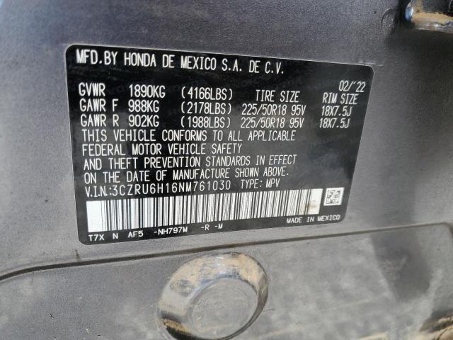 2022 HONDA HR-V SPORT - 3CZRU6H16NM761030