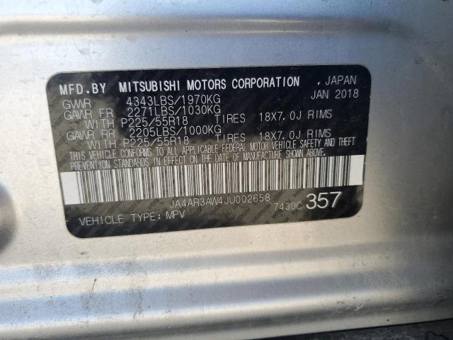 2018 MITSUBISHI OUTLANDER - JA4AR3AW4JU002658