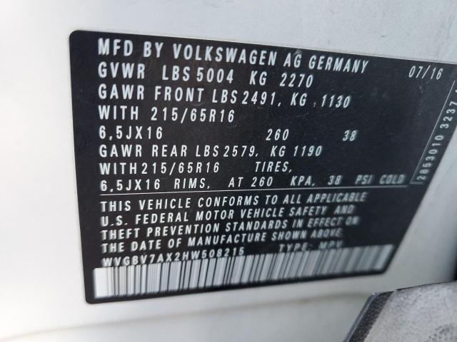 2017 VOLKSWAGEN TIGUAN S - WVGBV7AX2HW508215