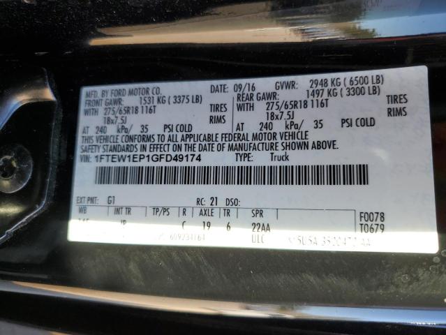 2016 FORD F150 SUPER - 1FTEW1EP1GFD49174