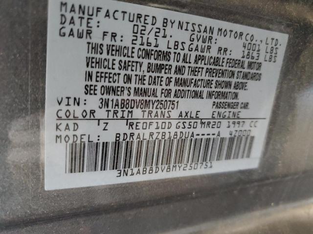 2021 NISSAN SENTRA SR 3N1AB8DV8MY250751