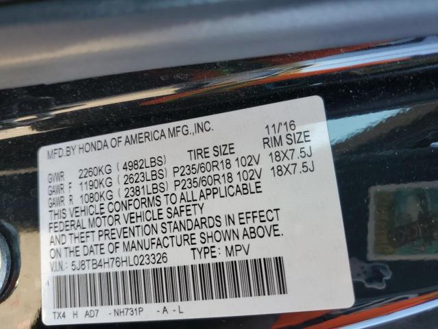 2017 ACURA RDX ADVANC 5J8TB4H76HL023326