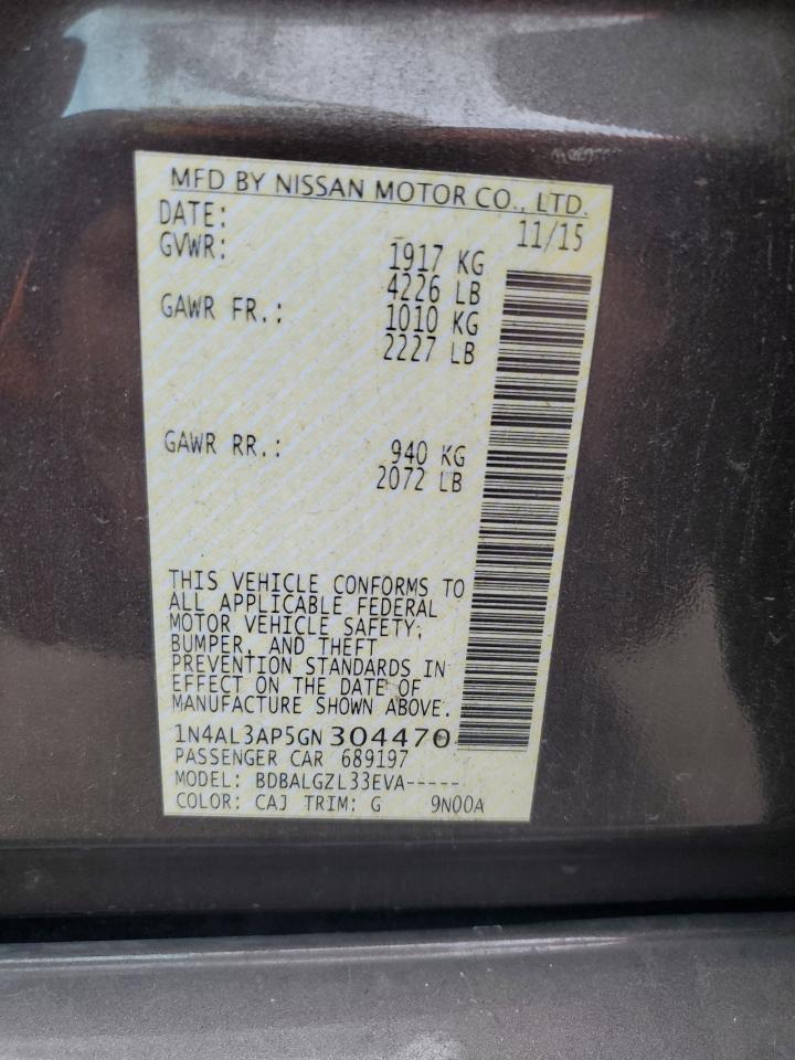 Lot #3041401100 2016 NISSAN ALTIMA 2.5