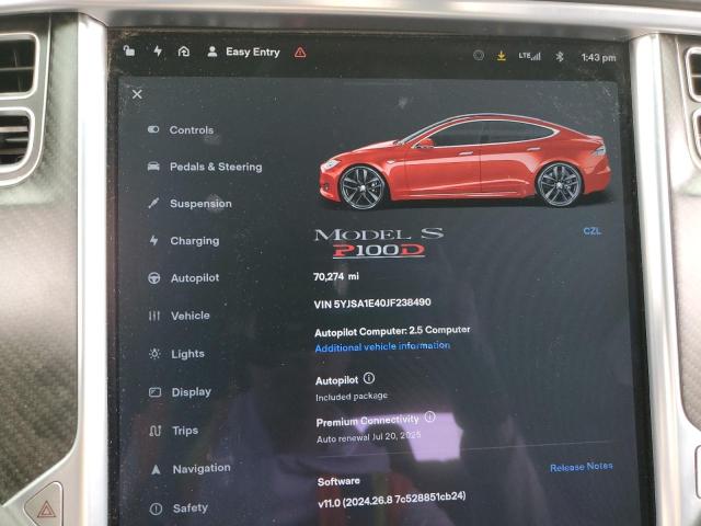 VIN 5YJSA1E40JF238490 2018 TESLA MODEL S no.9