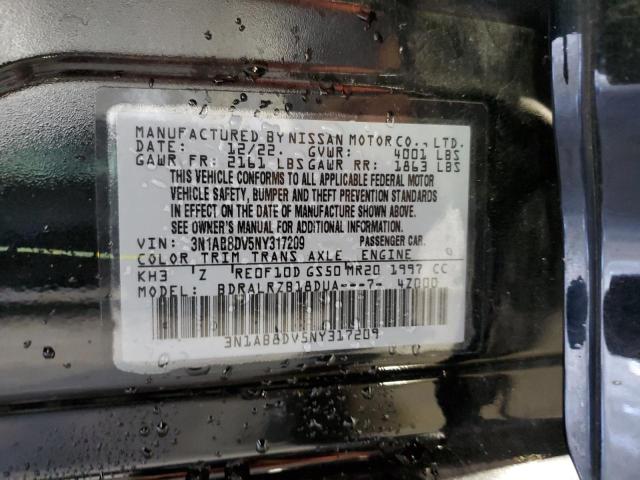2022 NISSAN SENTRA SR - 3N1AB8DV5NY317209