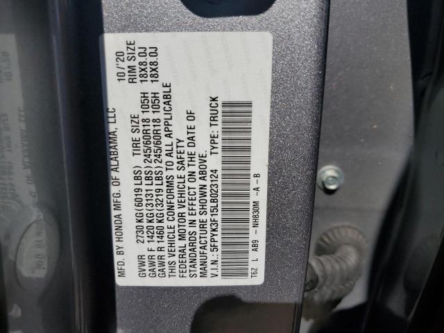 2020 HONDA RIDGELINE - 5FPYK3F15LB023124
