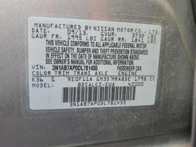 VIN 3N1AB7AP0DL781455 2013 Nissan Sentra, S no.12