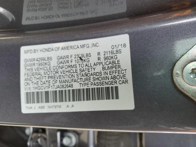 VIN 1HGCV1F17JA082648 2018 Honda Accord, LX no.12