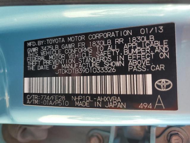 VIN JTDKDTB39D1033326 2013 Toyota Prius no.12